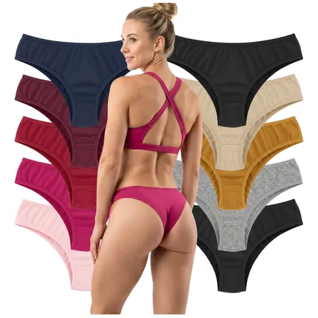 Kit 10 Calcinha Tanga Algodão Cotton Básica Lisa Feminina Sortido G