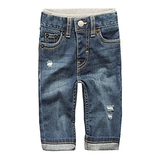 Pantalones Jean De Ajuste Recto Para Niño