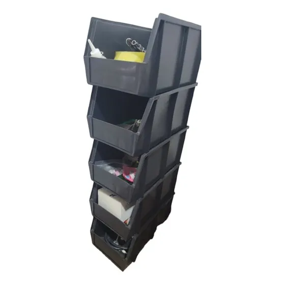 Caja Apilable Grande Negra Pack 10 Unidades