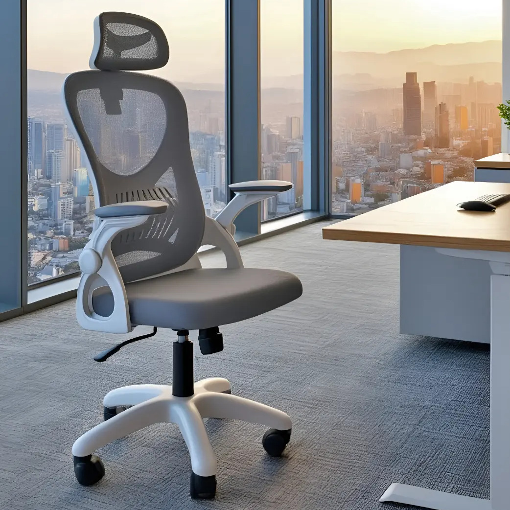 Cadeira De Escritório Columbus Presidente Ergonomica Cinza Mesh Cadeira De Escritório Columbus Presidente Ergonomica Cinza Mesh