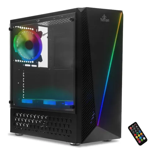 Gabinete Yeyian Crescent Master Con Ventana, Midi Tower, Atx/micro-atx/mini-itx, Usb 3.0, Sin Fuente, 3 Ventiladores Instalados Argb, Negro