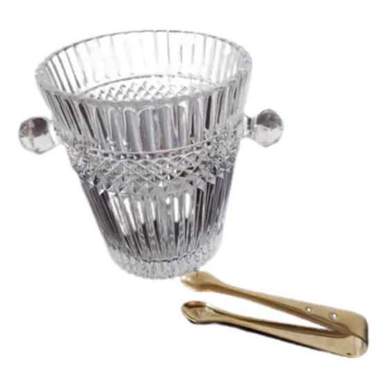 Hielera Cristal Tallado, Pinza, Sin Tapa