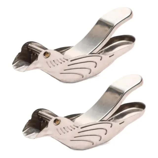 2 Pieza Clip Limon Forma Pajaro Exprimidor Fruta Acero Para