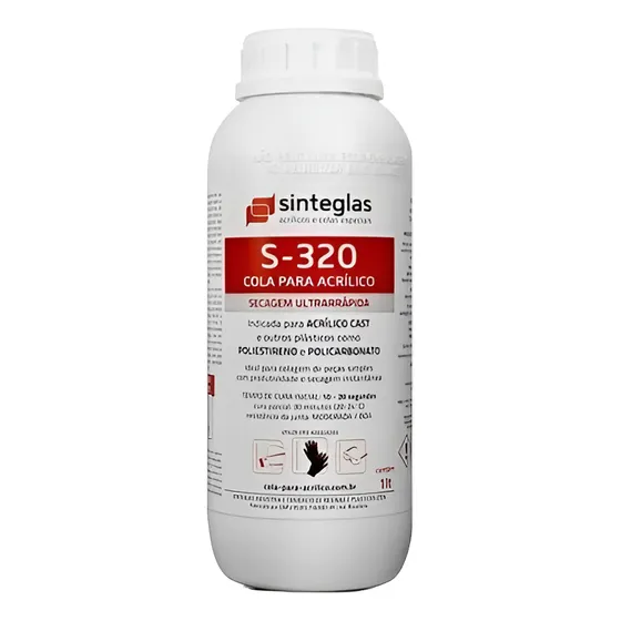 Cola S-320 Ultra-rápida Para Acrílico/policarbonato 1 Litro