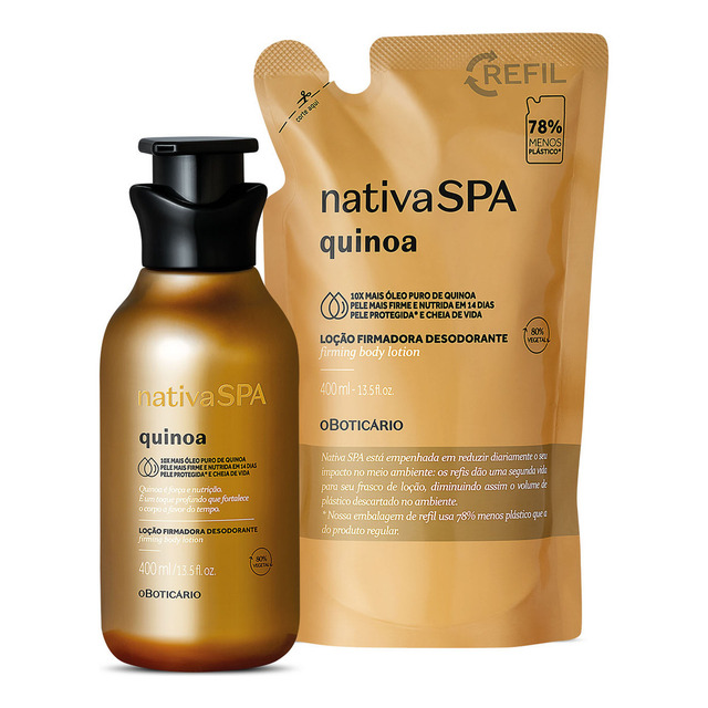 Kit Nativa Spa Quinoa: Loção Firmadora Corporal+ Refil Kit Nativa Spa Quinoa: Loção Firmadora Corporal+ Refil