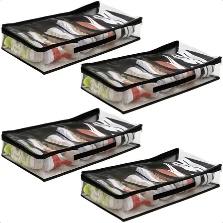 4 Colmeias De Sapato Fechada 6 Nichos Alto Padrão 60x34x12 Cor Preta