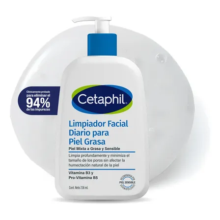 Cetaphil Limpiador Facial Diario Piel Grasa y Sensible 236 ml