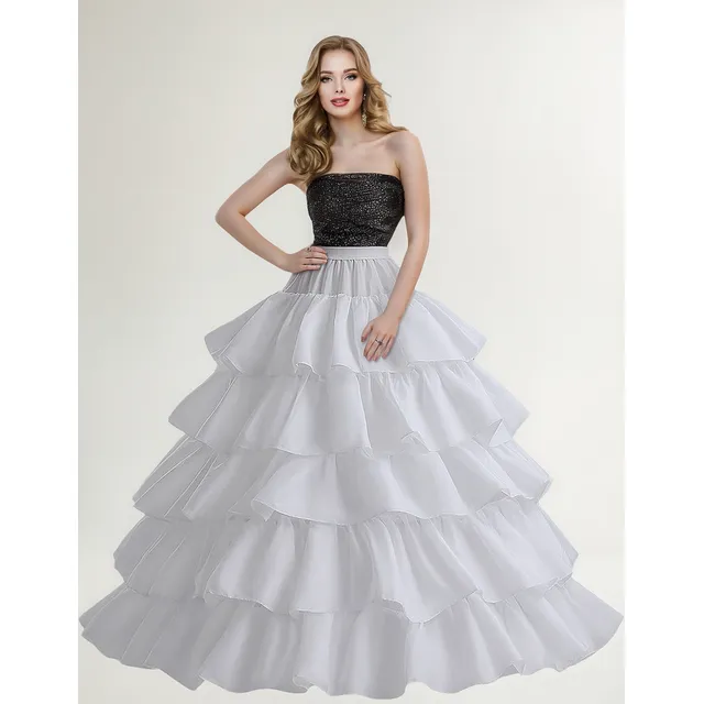 Crinoline Falda De 4 Aros Para Mujer, 5 Capas De Volantes