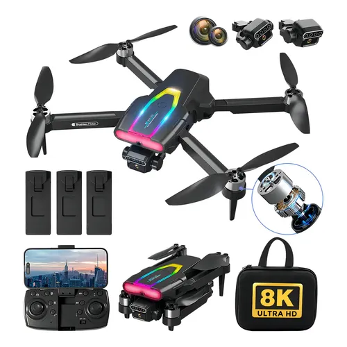Dron CHUBORY F89 4K Con Cámara HD – Plegable, 3 Baterías, 60 Min De Vuelo, Alcance 800 M Y Motor Sin Escobillas
