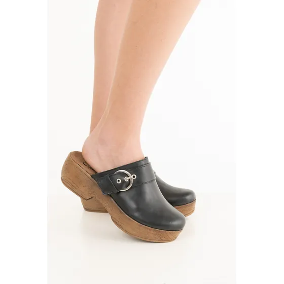 Zueco Para Mujer Cuero Plataforma Comodo Liviano Gena