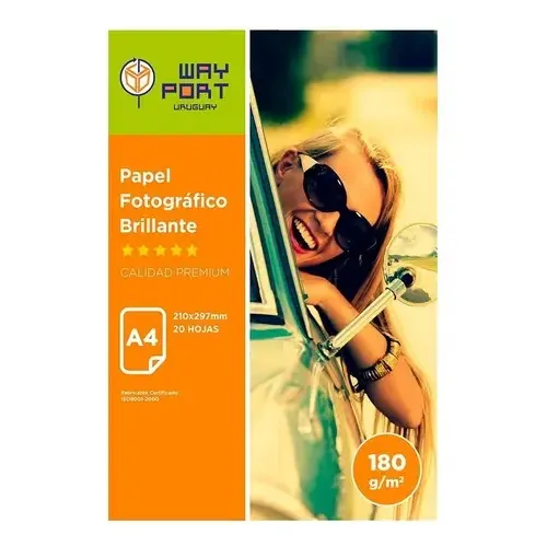 Papel Fotográfico A4 Brillante 180g 20 Hojas Way Port | Cuotas sin interés