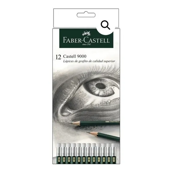 Lapices Faber Castell 9000 X12 Color del trazo Negro