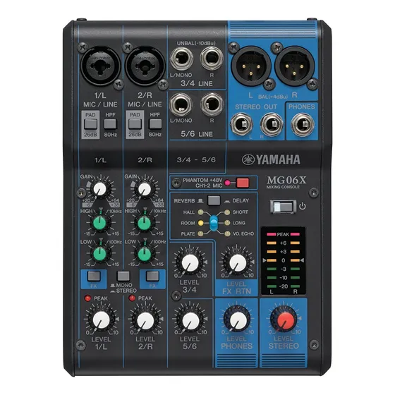 Consola De Audio 6 Canales. Yamaha Mg06
