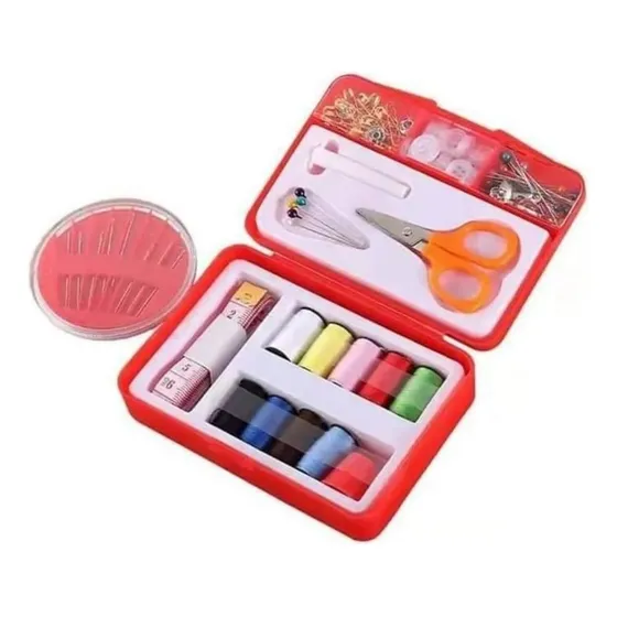 Kit Costura Portatil Costurero Viaje Hilos Agujas Coser Caja