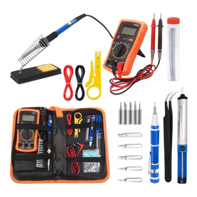 Kit Soldadura 60w Estaño Soldador +tester Temp. Ajustable