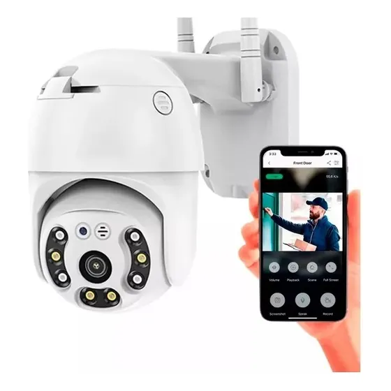 Cámara Seguridad Ip Wifi Exterior App Micrófono Alarma Color