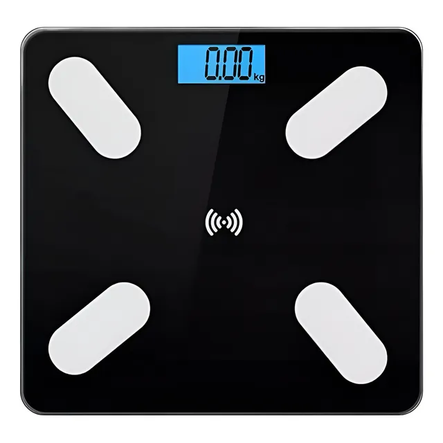 Bascula Pesa Genérica Vidrio 180kg Inteligente Con Bluetooth Digital Negro