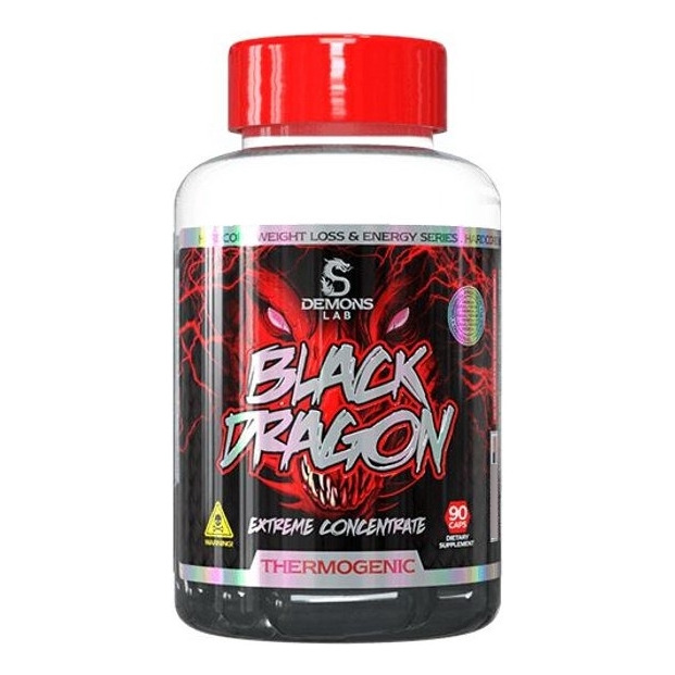 Termogênico Black Dragon C/ Carnitina 90 Caps - Demons Lab Termogênico Black Dragon C/ Carnitina 90 Caps - Demons Lab