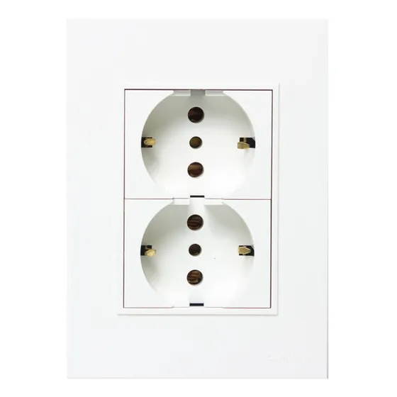 Plaqueta Conjuntos Armados Bauhaus 2 Mod Schuko Blanco