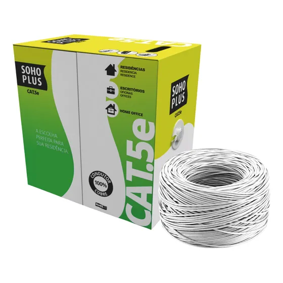 Cabo Rede Internet Cftv Cat5e Furukawa Soho Plus 305m Cmx Cor Branco