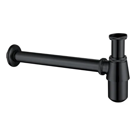 Sifón Botella Para Baño Negro Mate Aqua