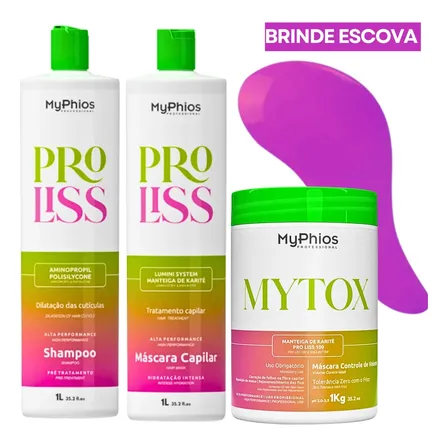 Kit Alisamento Profissional Myphios Proliss 1l+mytox 1kg