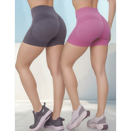 Kit 2 Shorts Push Up Selene Sport Fitness Basico Sem Costura Kit 2 Shorts Push Up Selene Sport Fitness Basico Sem Costura
