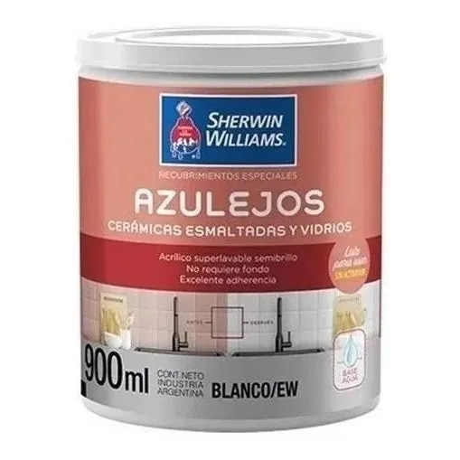 Pintura Azulejos Acrilico Esmalte Novacor Sherwin 0,9 Litros Color Blanco