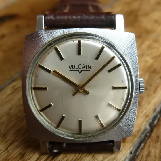 Vulcain Reloj Cuadrado Antiguo Cuerda Coleccion Rar 14920swt