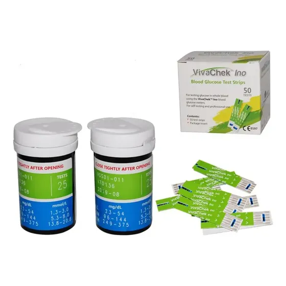 Tiras Reactivas Vivacheck Tirillas Para Glucometro X50 Color Blanco | Cuotas sin interés