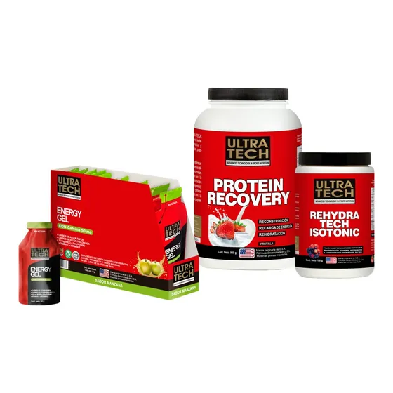 Energy Gel Cafeína + Protein Recovery + Rehydra Ultra Tech