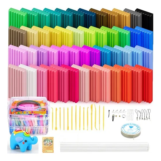 Set Arcilla Magica Polimérica No Tóxica 50 Colores Masa