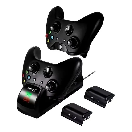 Base Cargador Mando Joystick Dual De X-one + 2 Baterias