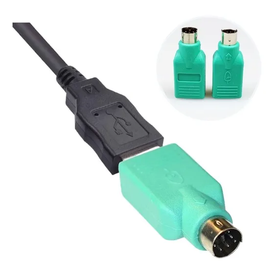 Adaptador Usb Mouse Teclado Computador Antigo Barato 2 Unid.