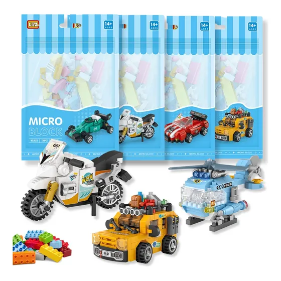 Bloques P/armar Mini Figuras De Coleccion Automoviles Moto