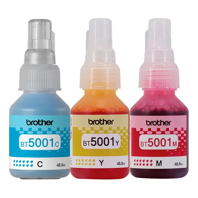 Kit De 3 Tintas Brother Bt5001 Cyan Magenta Amarillo