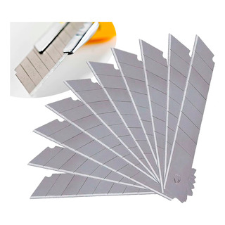 Kit Com 100 LĂąminas De 18mm Profissional Para Estilete Largo Kit Com 100 LĂąminas De 18mm Profissional Para Estilete Largo