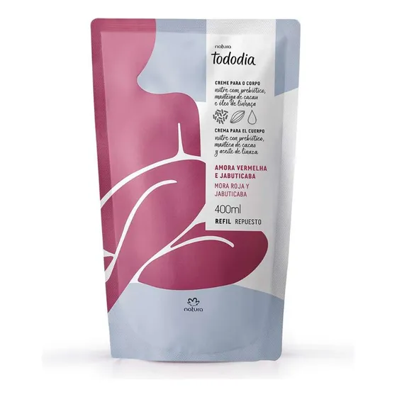 Refil Creme Hidratante Para Corpo Natura Tododia Amora Vermelha E Jabuticaba 400ml/400g