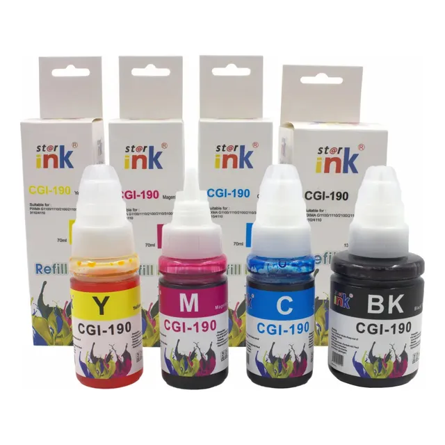 Combo 4 Tinta Star Ink Pixma Para Canon Gi190 G2100 G3100
