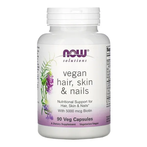 Now Foods Vegan Hair Skin & Nails Pelo Piel Y Uñas 90cap Sabor Sin Sabor