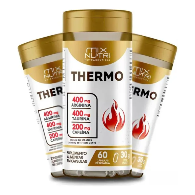 Termogênico Cafeína 200mg Taurina Arginina 400mg 60cp C/3