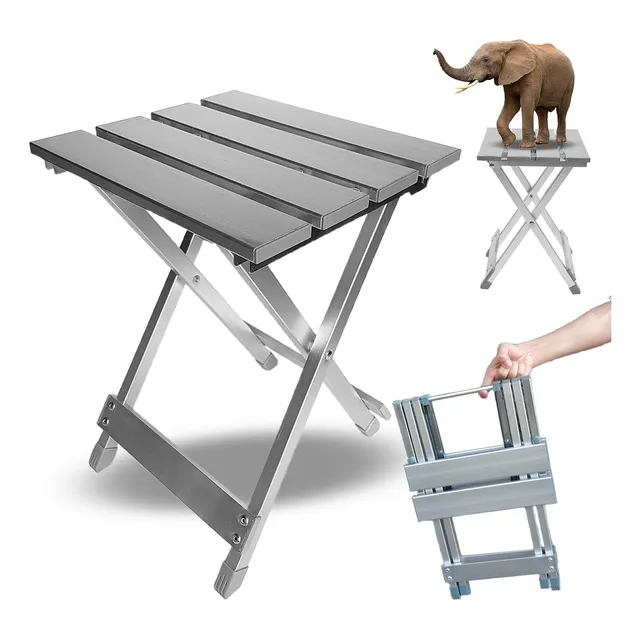 Banco Plegable Portátil Sillas Exterior Acero Para Jardín