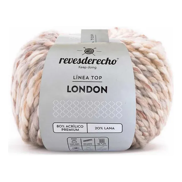 Lana London 100grs Revesderecho Con 20% De Lana.