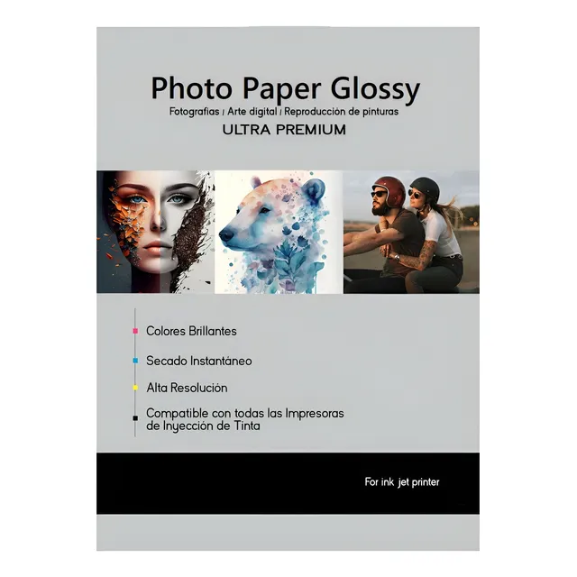 1000 Hojas Papel Fotográfico Glossy 4x6 115grs Blanco