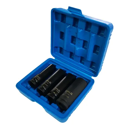 Soquetes De Impacto 1/2 Pol 14 A 21 Mm Kit 4 Peças Evald