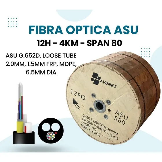 Carrete De Fibra Optica Asu 12 Hilos 4km