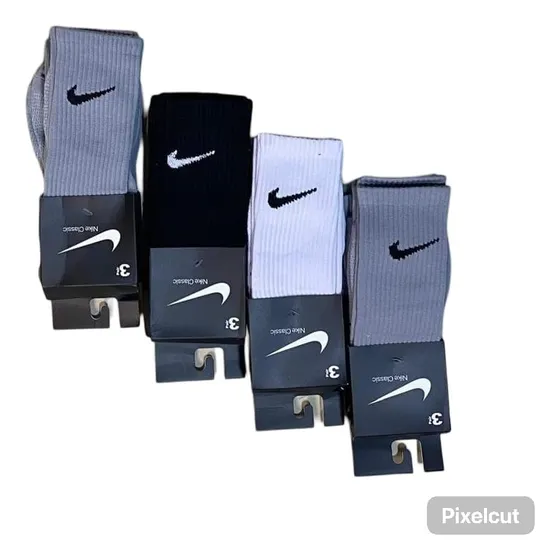 Medias Largas Deportivas Unisex Algodón Pack De 3 Unidades