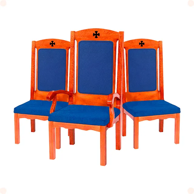 Conjunto 3 Cadeiras Para Altar De Igreja Capela Paróquia