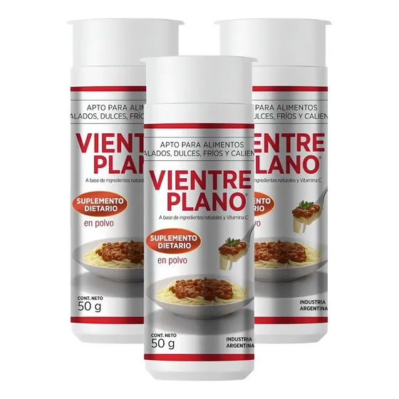 Pack 3 Vientre Plano Polvo Adelgazante Bloquea Hidratos Sabor Sin Sabor