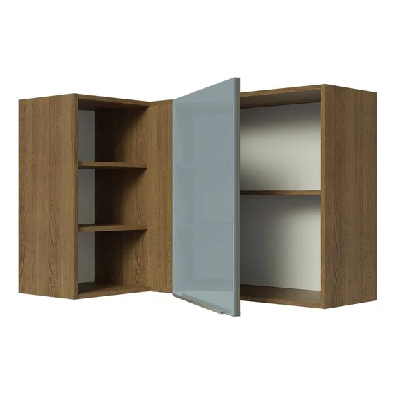 Alacena Gabinete Superior De Esquina Cocina Madesa Lux Mg Color Rústico/Gris